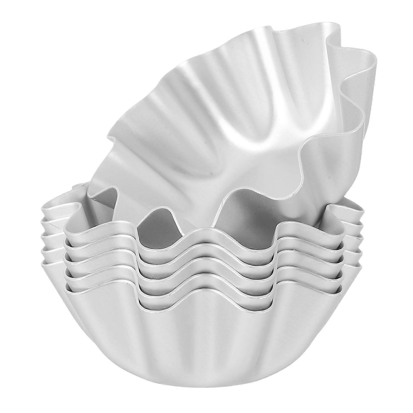 6Pcs Egg Tart Molds Cake Baking Tartlet Baking Tools Pudding Molds for Dessert Cupcake