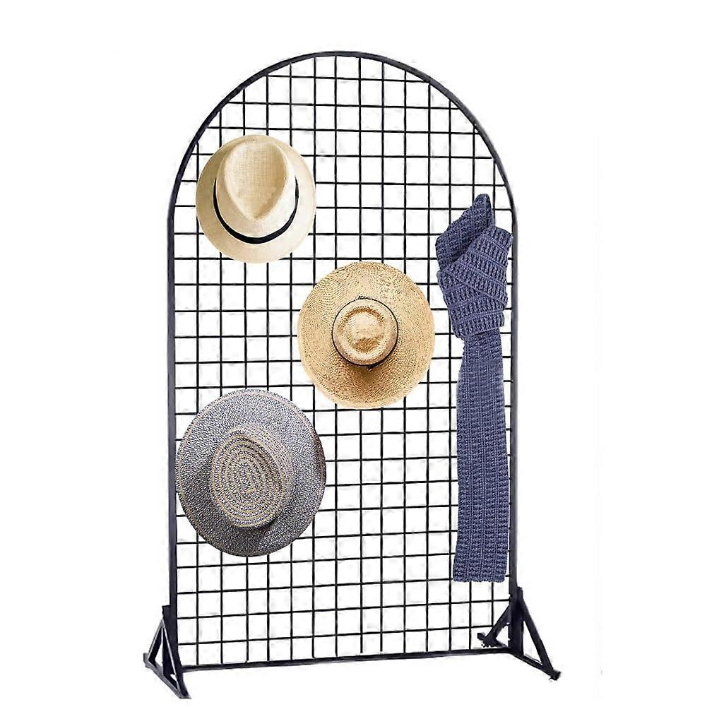 Gridwall Display Panel with Stable Triangular Base and Lockable Wheels for Retail Store 120x70cm