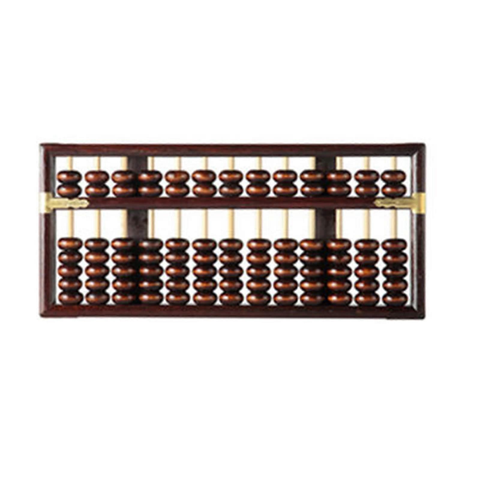 Large Wooden Abacus 13 Digit Counting Frame for Kids Smooth Bead Movement Durable Solid Wood