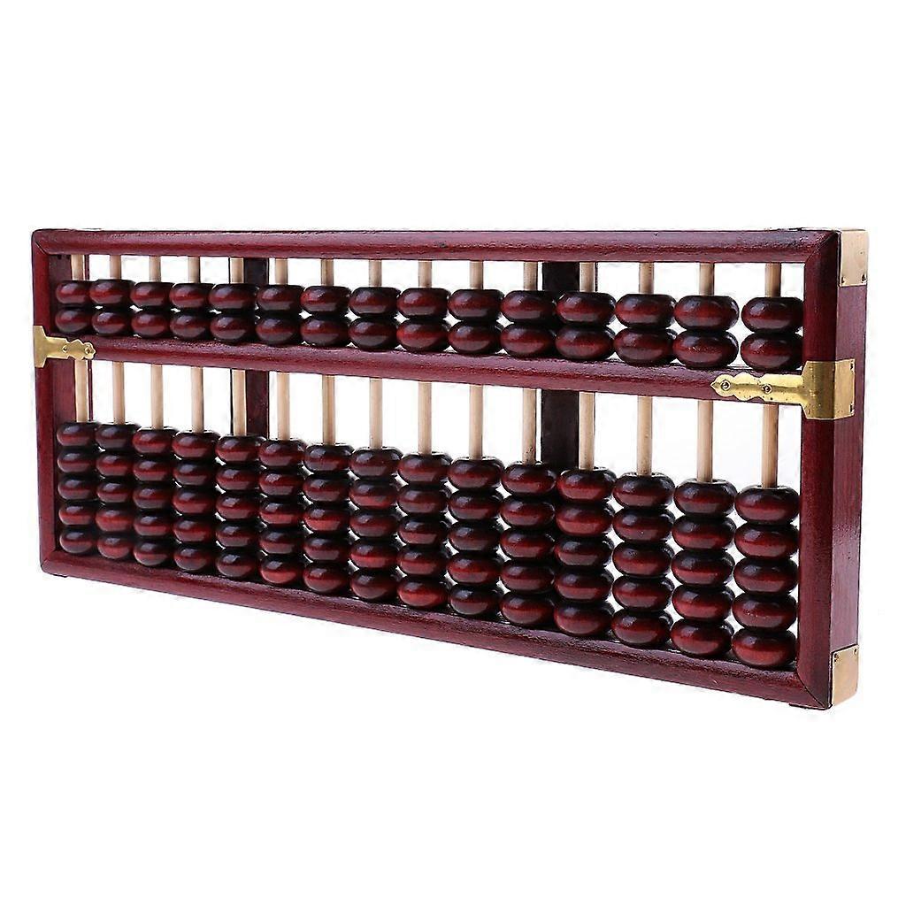 Vintage Wooden Abacus Calculator for Visual Math Learning, Traditional Chinese Counting Beads Tool