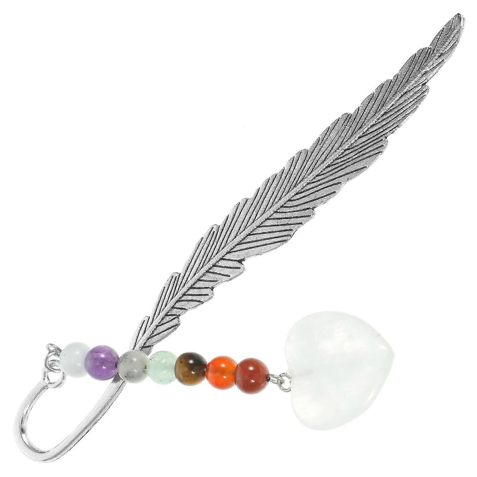 5Pcs Reading Bookmark with Crystal Pendant Decorative Use