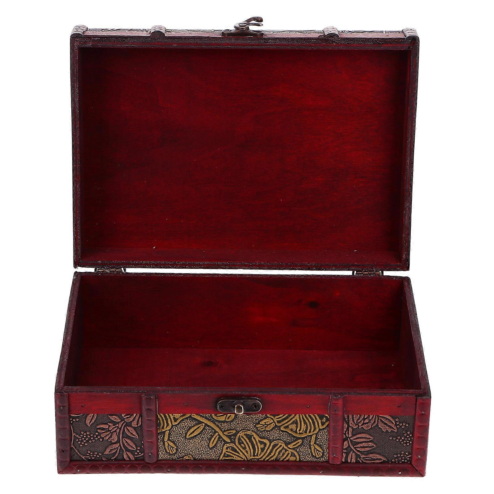 Retro Storage Case Rectangular Shape Jewelry Organizer Rustic Style Home Use Iron Material 1Pc