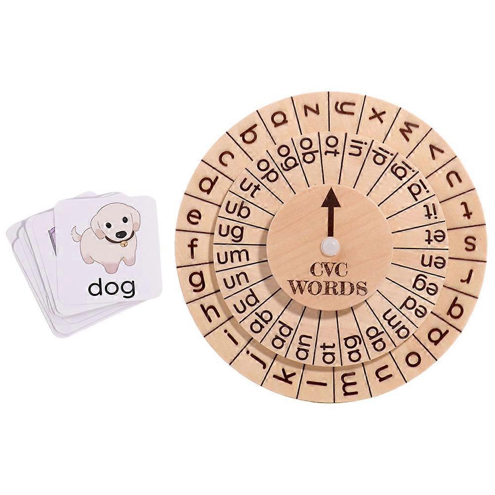Spell Learning Toy Wooden Rotating Board for Cognitive Development 1Set
