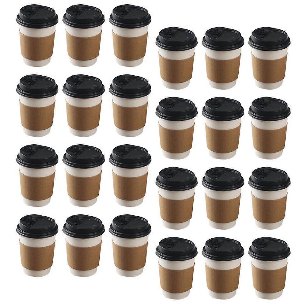 Disposable Paper Cups Takeout Coffee Cup Beverage Holder Insulation 1 Set