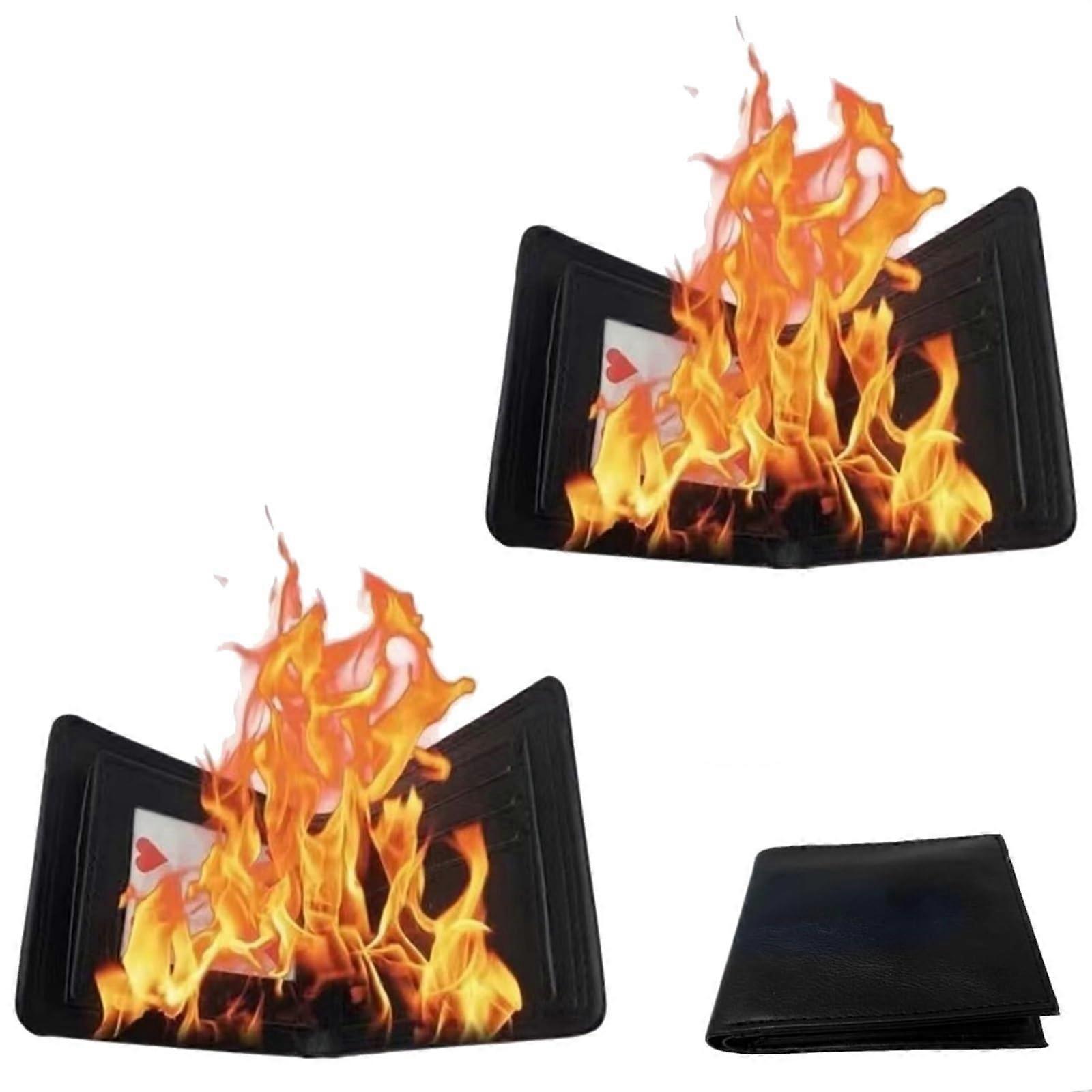 Magic Fire Wallet Set with Instant Fire Effect and Dual Function for Close Up Magicians 2pcs