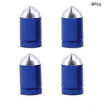 Bike Tire Air Caps Aluminium for Valve Dust Cover 4Pcs Blue