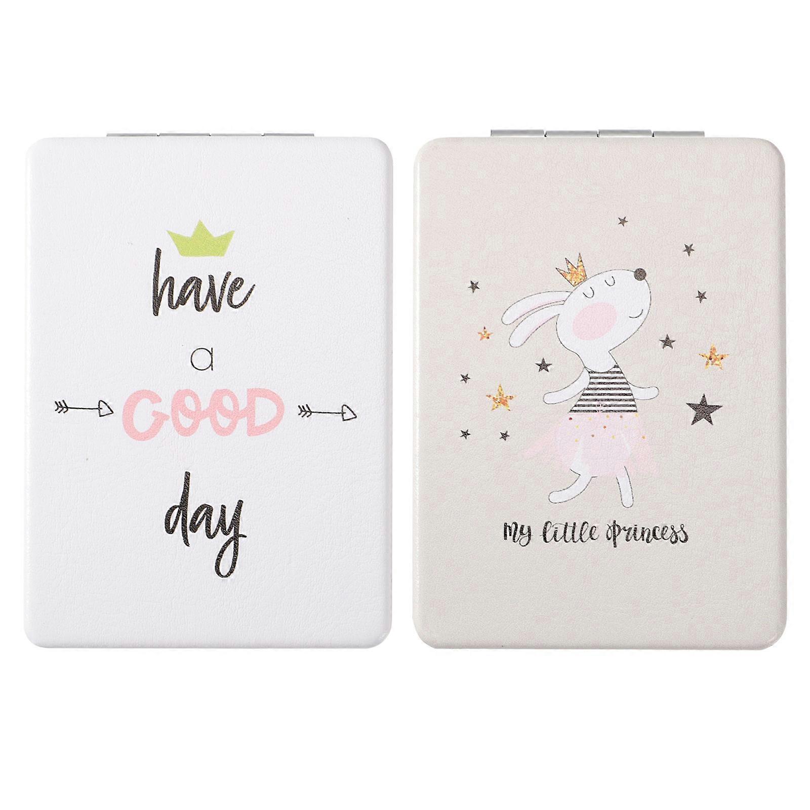 Pocket Makeup Mirror Compact Mirror for Makeup 4Pcs PU