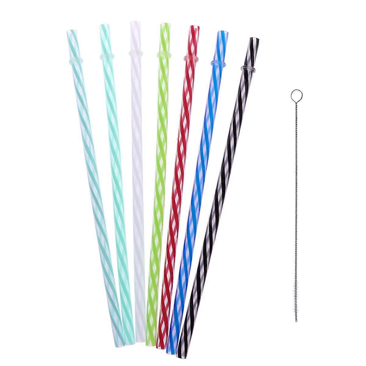 Transparent Reusable Threaded Straws Thick Drinking Straws 25Pcs