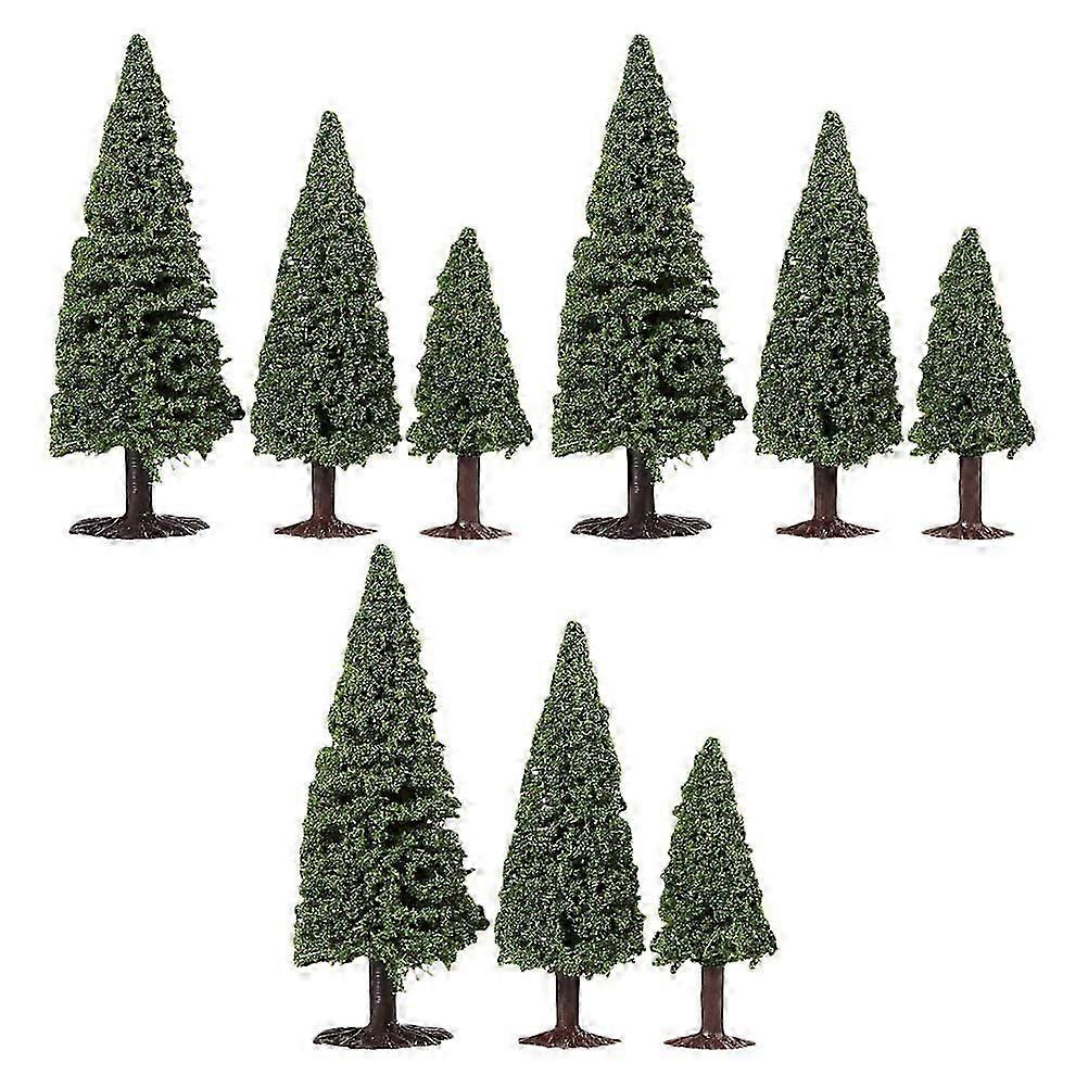 Mini Model Tree Architecture Fake Trees for DIY Crafts 9Pcs