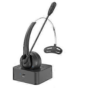 On Ear Headset Bluetooth 5.4 Wireless Headphone Call Center Headset Headband Earphone Noise Cancelling Microphone QYSLV