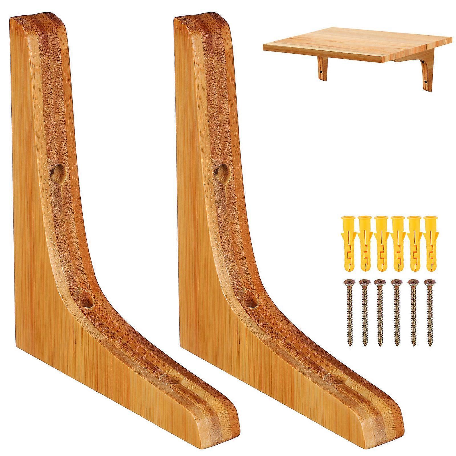 2pcs Wall Mount Shelf Brackets Floating Storage Rack Stands Triangle Supporting Stands
