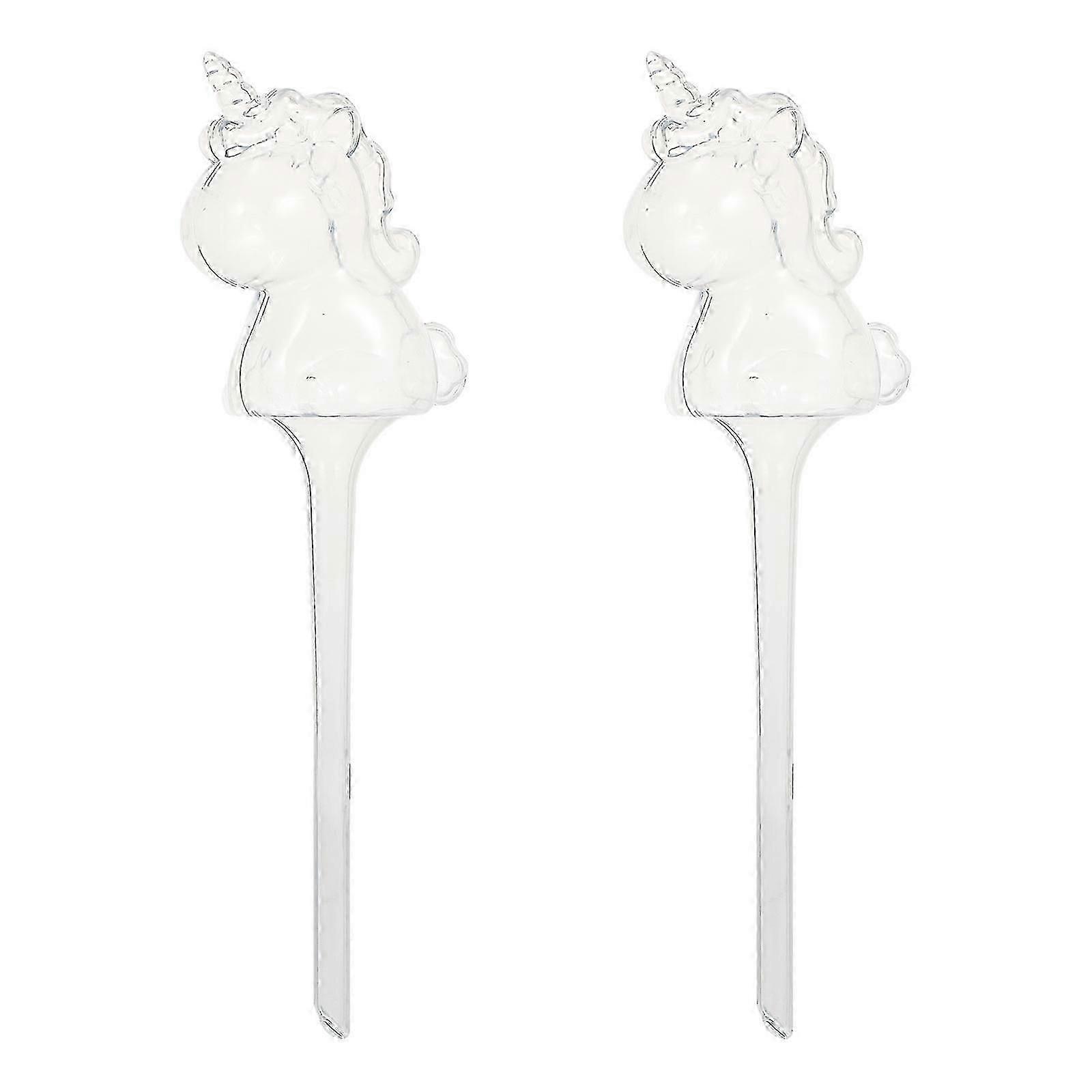 Automatic Watering Device Unicorn Shape for Flowering Plants 2Pcs PVC