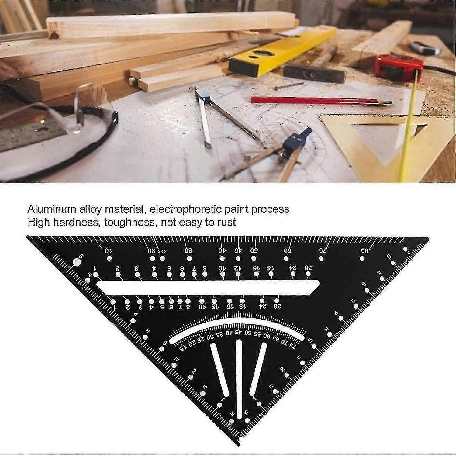 Carpenter Square,7inch T Square Multi-Purpose Carpenter Tools, Red