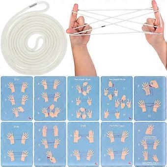 1 set Cradle Rope Jogo Mão Jogo Cordas de Dedos Cordas Jogos Cooperativos