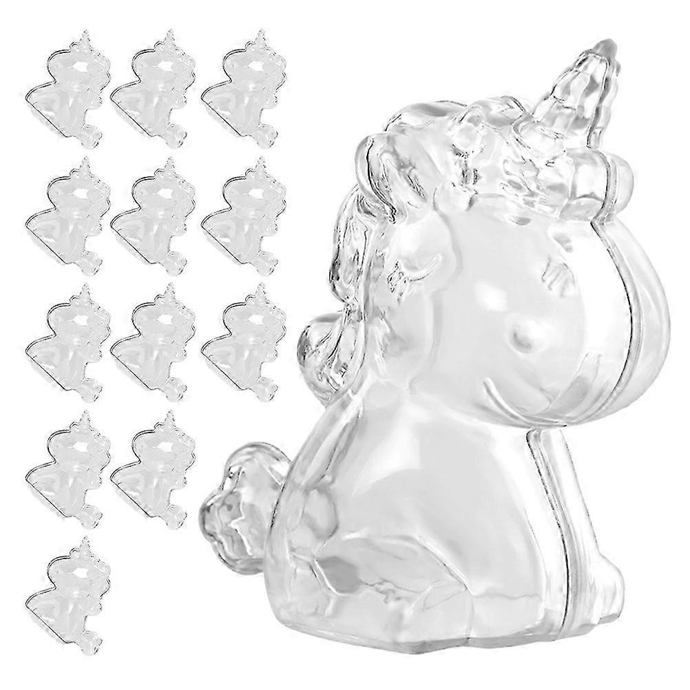 24Pcs Transparent Unicorn Storage Box compatible withStorage Use
