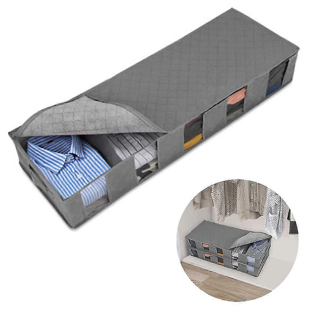 2pcs Storage Bag Foldable Underbed Cabinet Storage Boxes,durablegrey