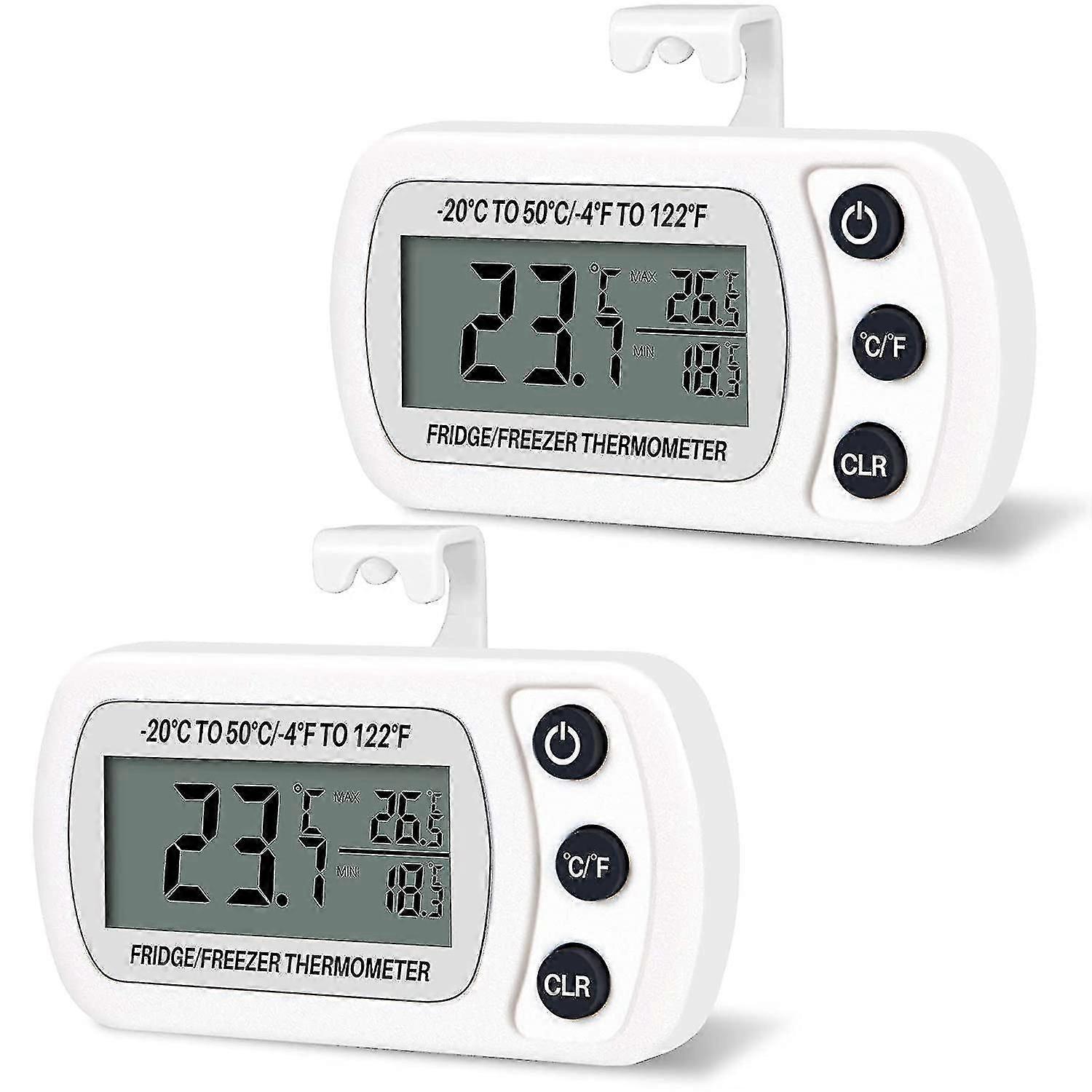 2 Pcs Digital Fridge Freezer Thermometer