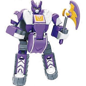Mixer Truck Transforms into Robot Toy, Construction Vehicle Warrior Toy, 6-Inch Transformer Robot, Demolition Toys for Boys and Girls Ages 6+ (Purple)