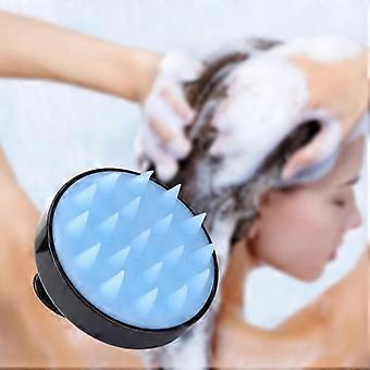Shampoo Bürste Silikon Kopfhaut Massagegerät Haarbürste Nass Trocken Kamm Kopf Gummipflege Verbesserung der Durchblutung für Männer, Frauen Haustiere, Schwarz