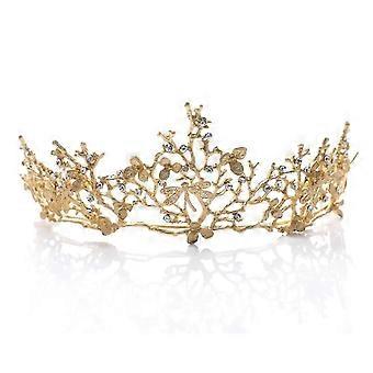 Goldene Brauttiara als Haarschmuck für Damen und Mädchen