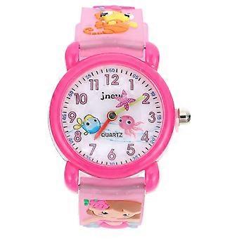 1pc Children Waterproof Wristwatch Cartoon Mermaid for Students