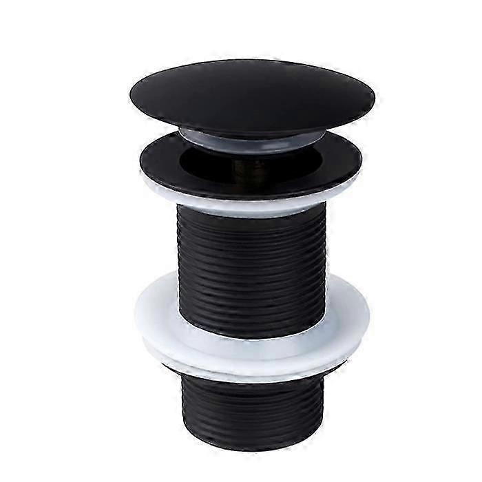 Sink Plug - Universal - Black - Click-clack - Metal - Without Overflow