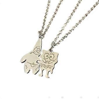 Collier Bob l’éponge Pantalon carré Pie Big Star Couple Frères Meilleurs amis Titane Acier Collier ne se décolore pas