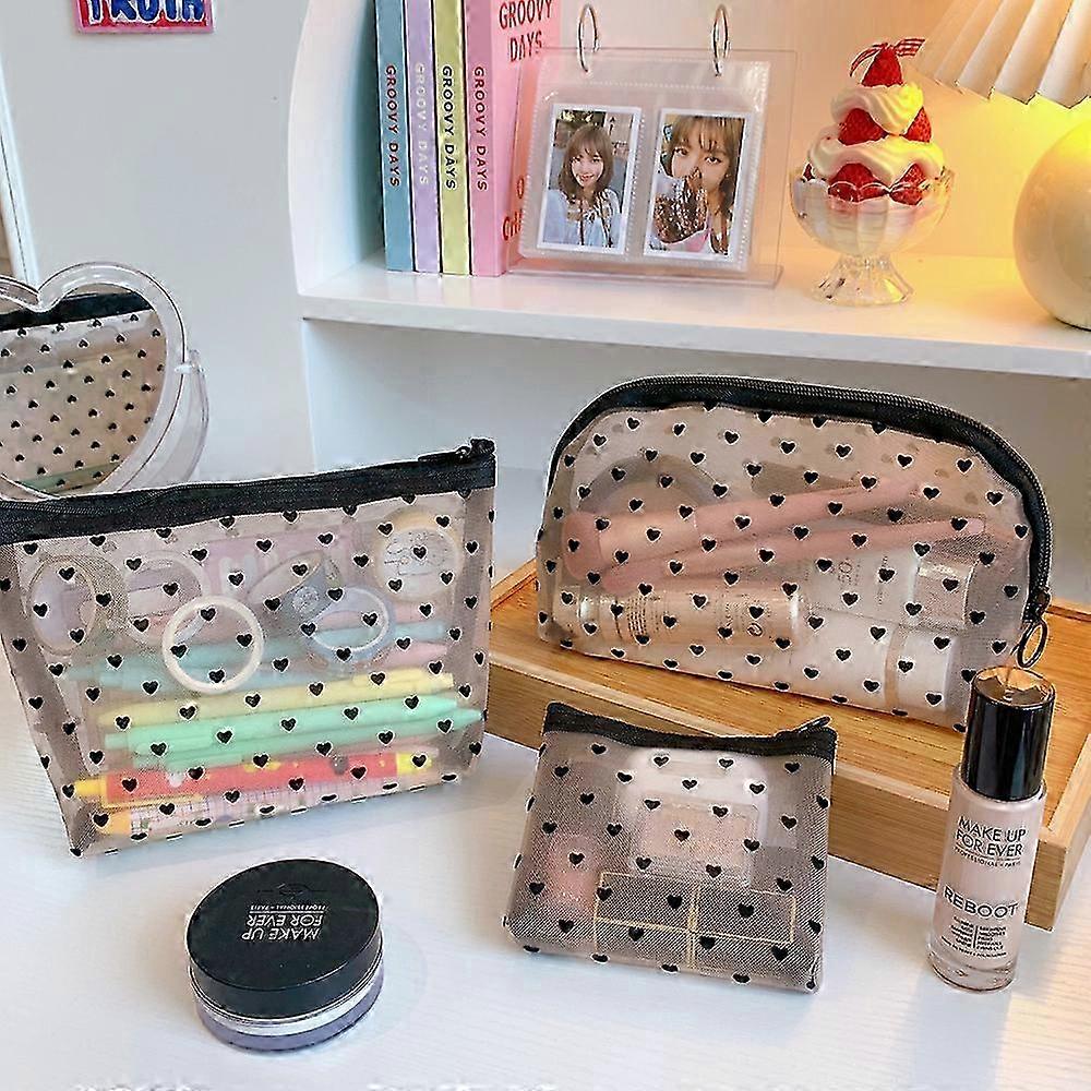 3pcs Clear Cosmetic Bag, Plastic