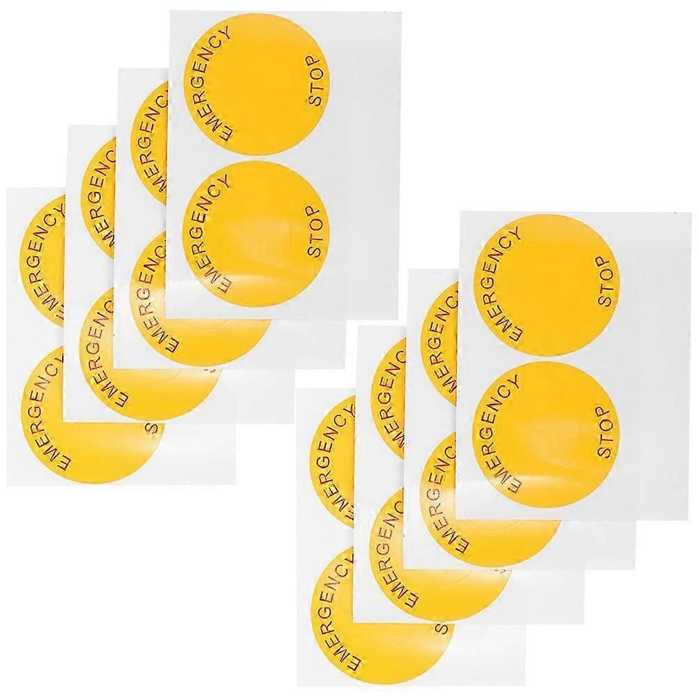 Emergency Stop Caution Stickers for Equipment Warning 16Pcs
