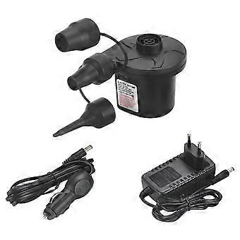 Elektrische Luftmatratzenpumpe mit 3 Düsen und Kfz-Adapter, ideal für Schlauchboote, Luftmatratzen und Schwimmringe (EU-Version).