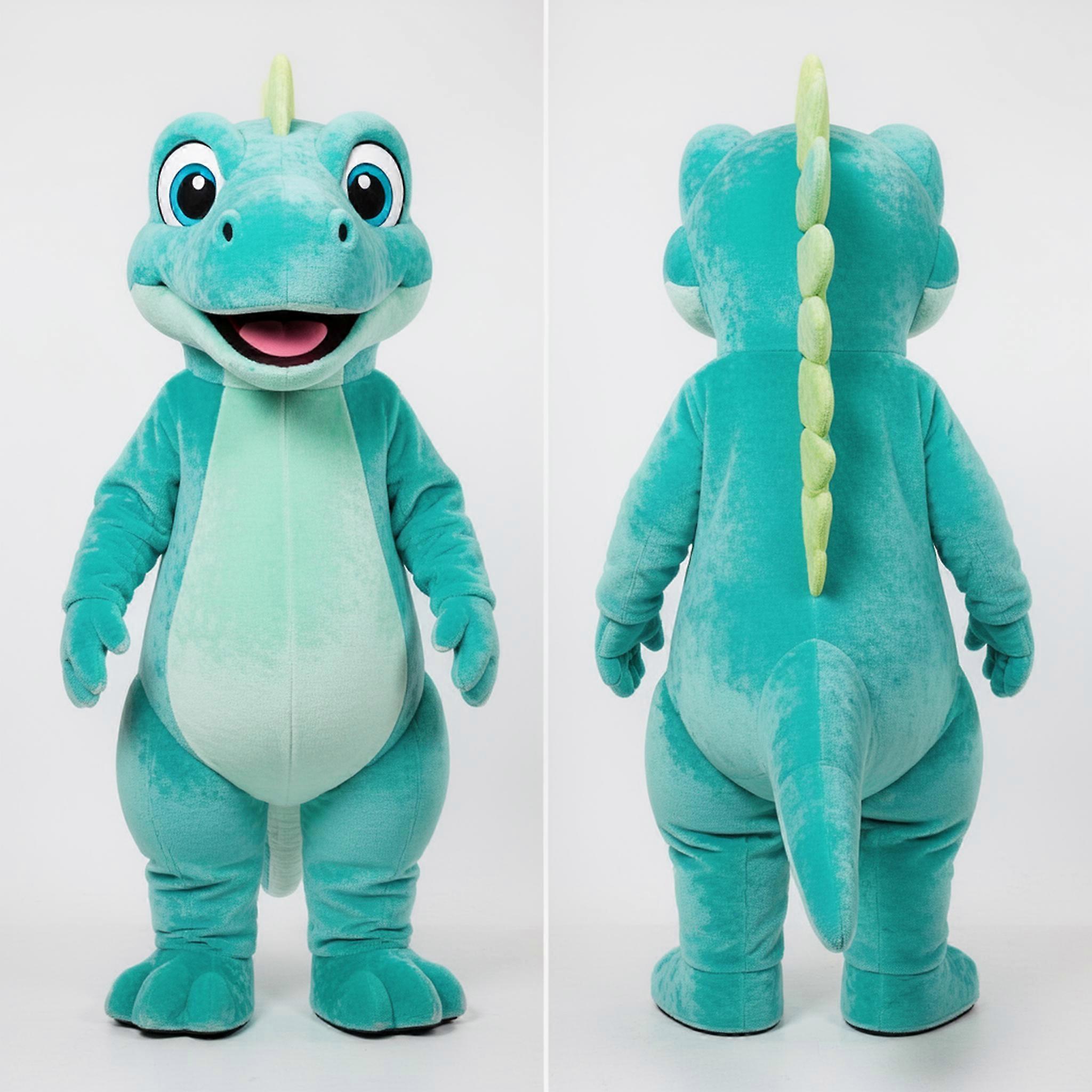 MASTICOT Turquoise Cartoon Iguanodon Mascot
