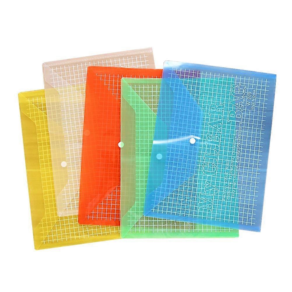 Assorted Color Button File Document Holder for Storage Use 12Pcs Pack
