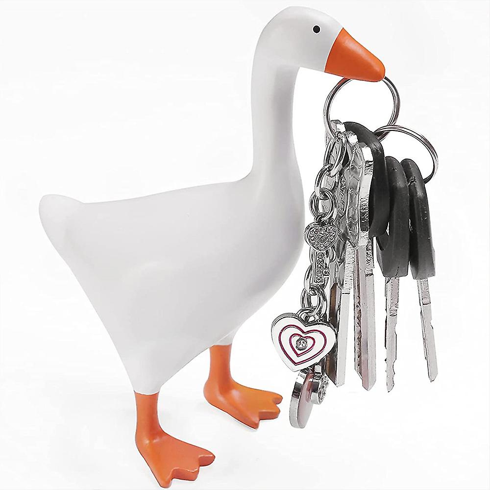 Goose magnetisk nøgleholder harpiks Svane duck statue nøgle opbevaring rack dyr Figur Kunst Indretning