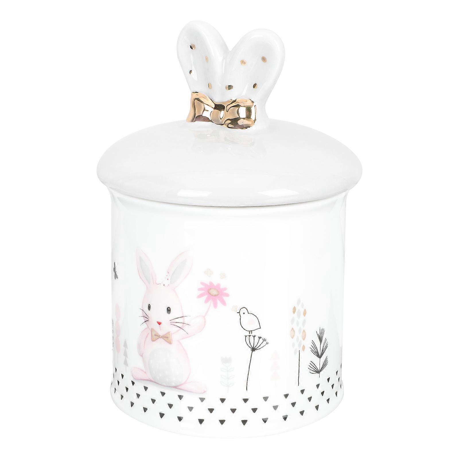 Ceramic Sealed Jar for Storage with Rabbit Pattern 1 Multipurpose Container