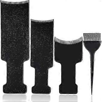 4pcs Balayage Highlighting Board With Teeth Hair Dye Paddle Highlighting Brush Balayage Board Comb compatible with Hair Dye