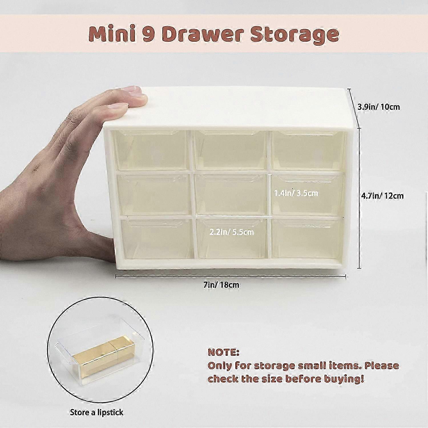 Compact Plastic Drawer Organizer for Office Use, White