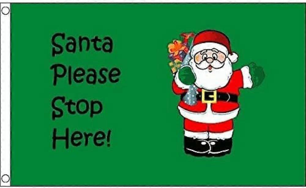 Santa Stop Here Flag QI 0168
