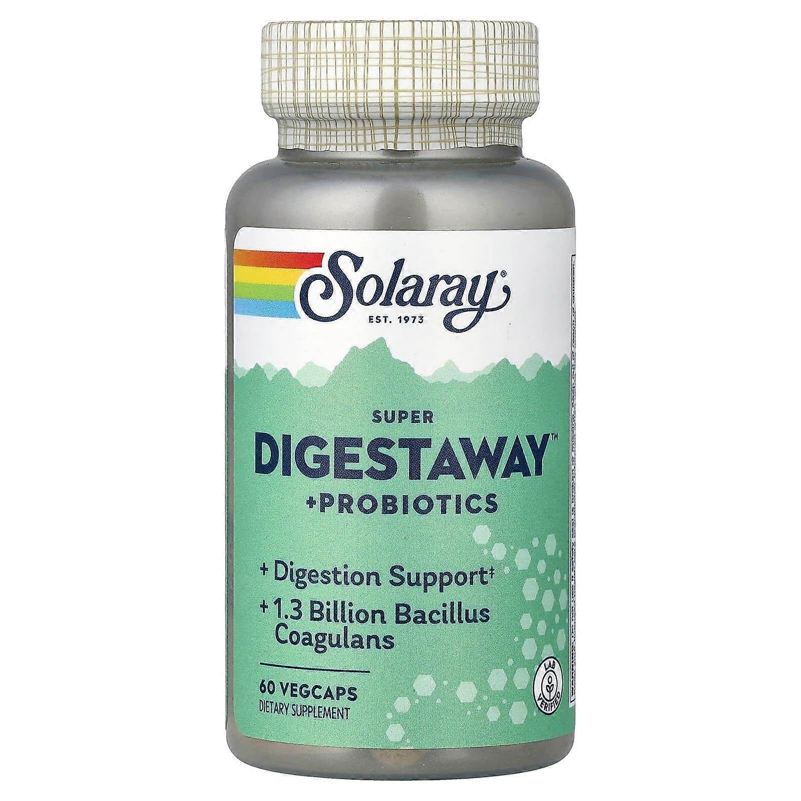 Solaray, Super Digestaway™+ Probiotics, 60 VegCaps