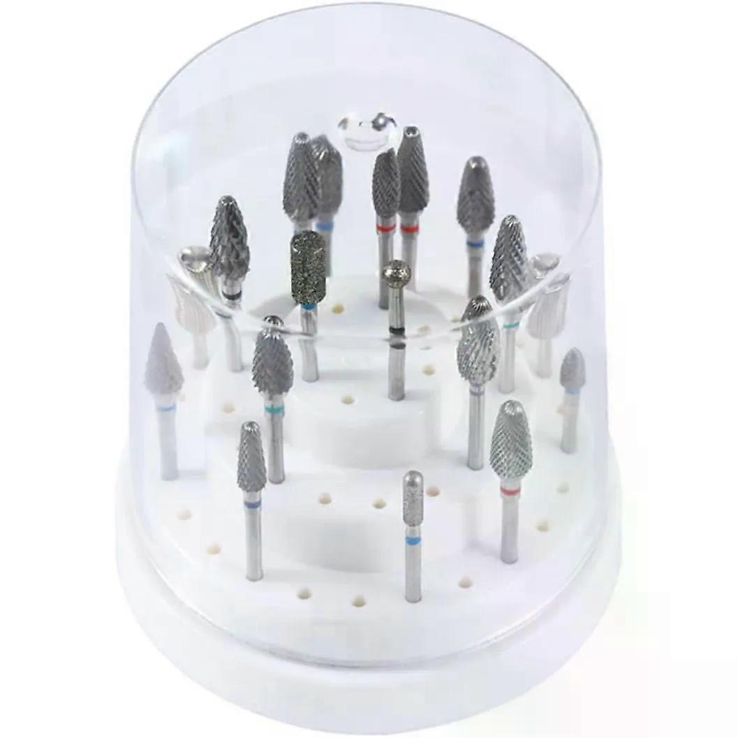 Nail Bit Holder Box, ABS Organizer for Manicure Drill Bits