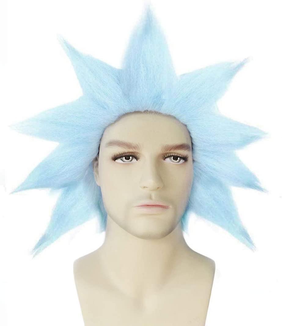 Blue Cosplay Wig Costume Synthetic Short Wavy