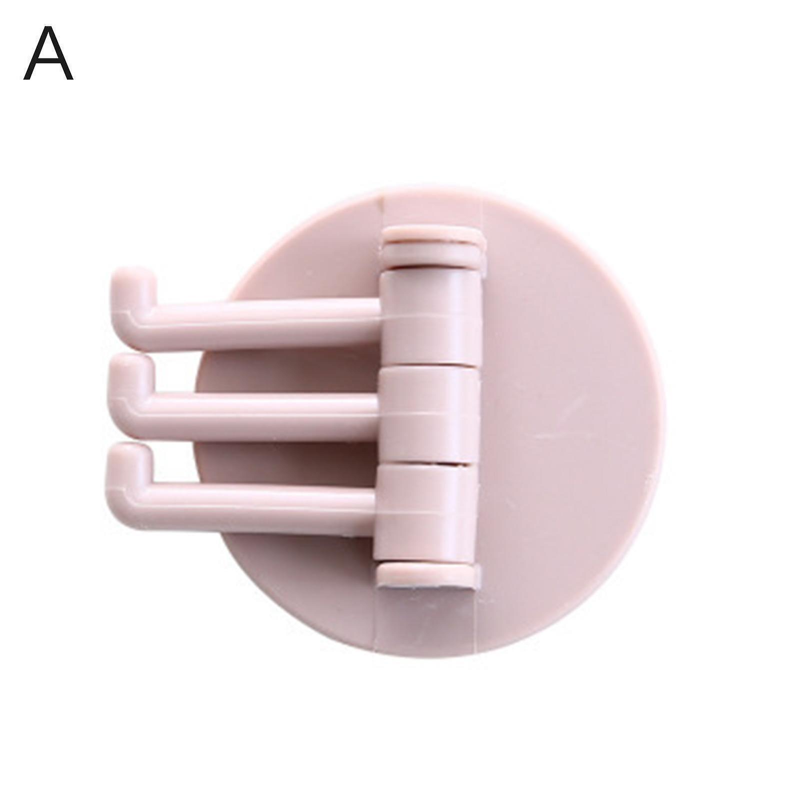 Wal GX Punch Free Multifunctional Storage Kitchen Rotating Hook Bathroom O7O2 Pink