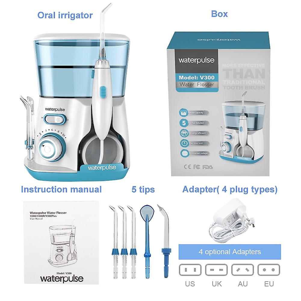 Waterpulse V300g Στοματικό Πότισμα 5pcs Συμβουλές Οδοντιατρικό Νήμα Ηλεκτρικό Καθαριστικό 800ml Στοματικής Υγιεινής Οδοντικό Νήμα Οδοντικό Νήμα 0ral Άρδευση