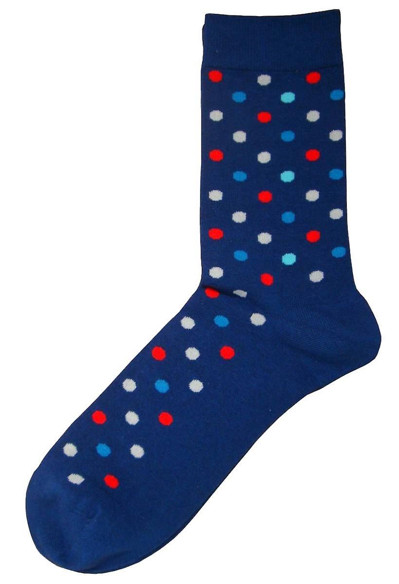 Bassin and Brown Multi Spot Socks - Navy/Blue/Red