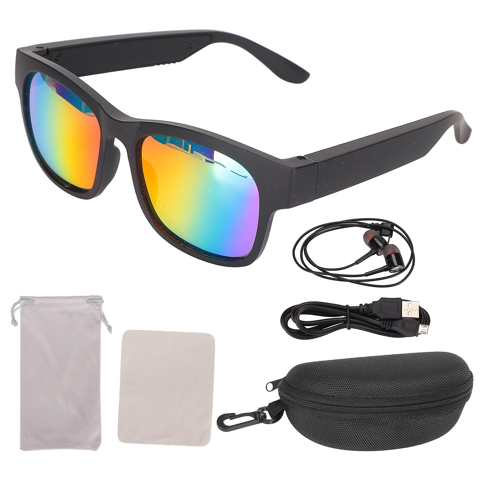 Smart Glasses Stereo Noise Cancelling Wireless Bluetooth Sunglasses with Headphone for Cycling Running Driving Fishing