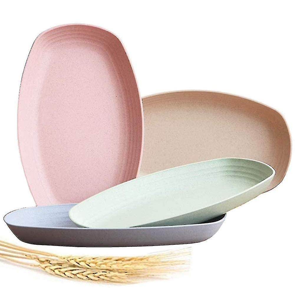 Plate Lightweight Wheat Straw Plates Unbreakable Dinner Plates, Robust Bpa-free Non-toxic Crockery Cutlery Dishwasher And