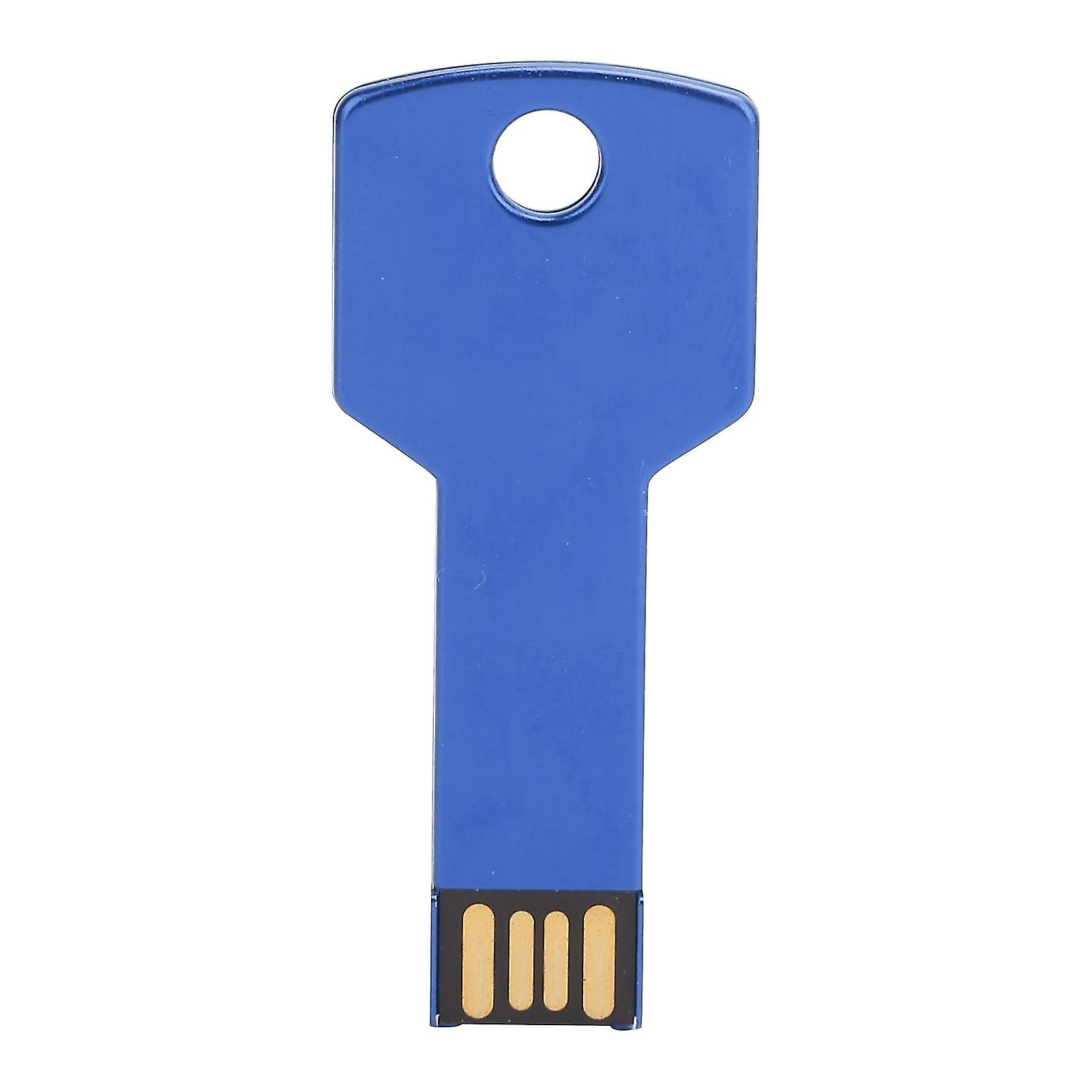 Blue USB Flash Drive Key Shape USB Memory Disk Plug and Play for Computer Car 32GB
