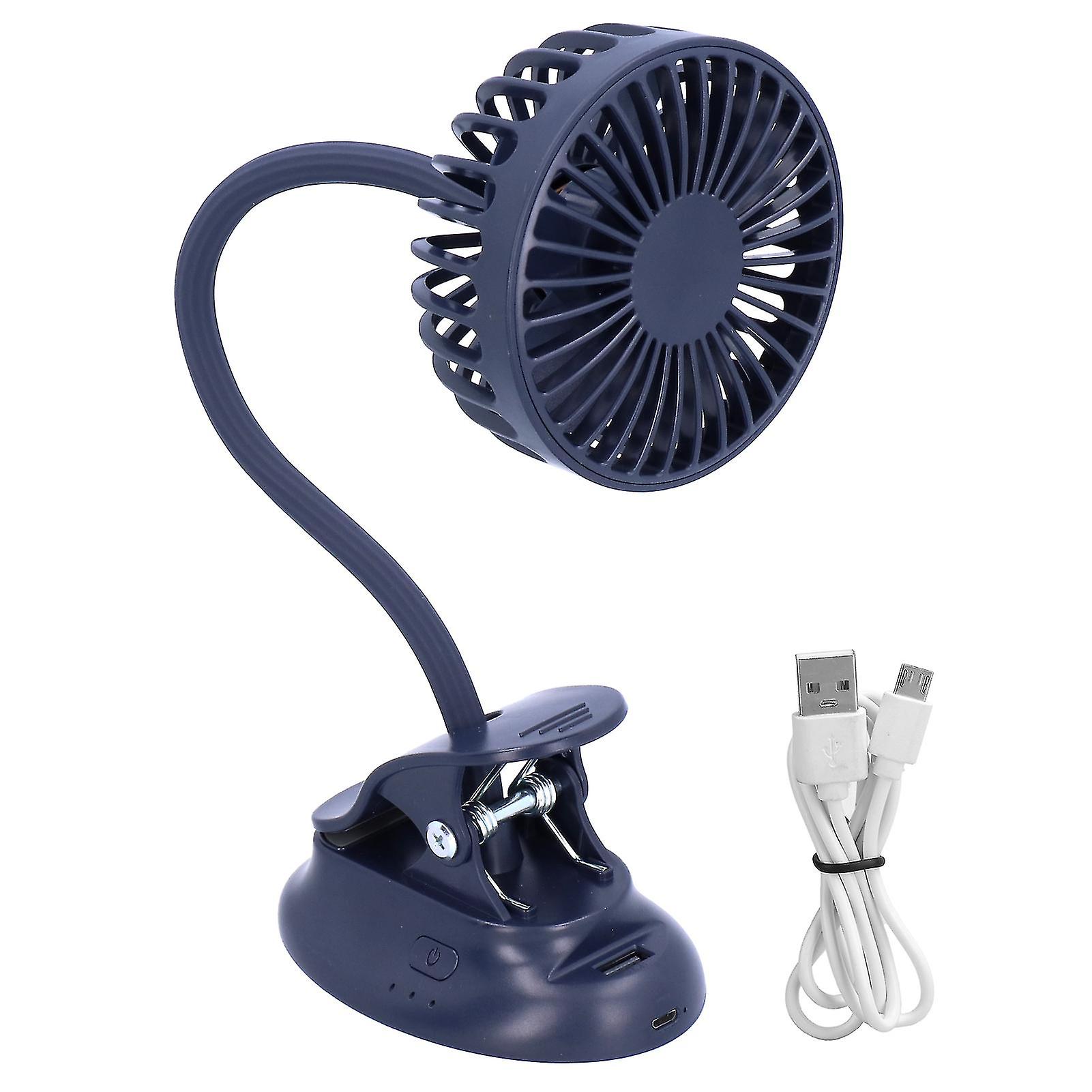 Bendable USB Clip Fan with Adjustable Angle in Dark Blue for Versatile Use