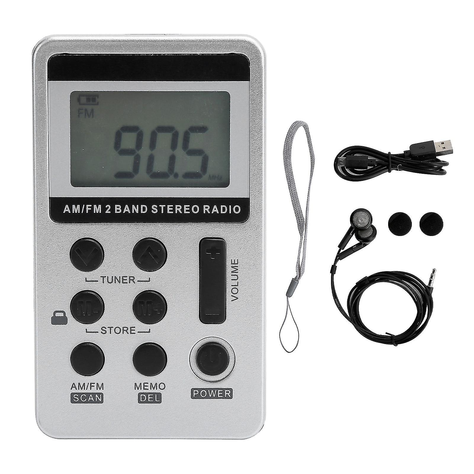 Mini Portable QQT103 Stereo Receiver with LCD Display in Silver