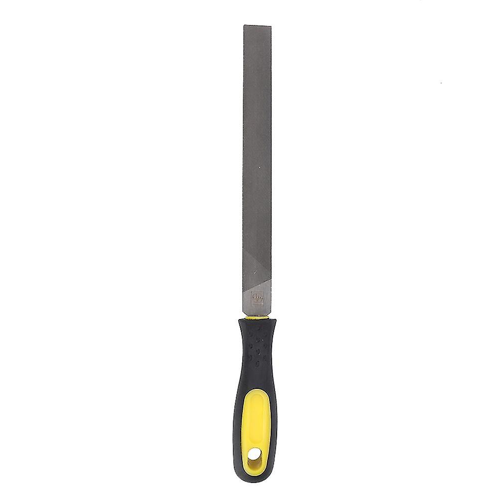 Flat Mill Steel File with Wooden Handle for Sharpening and Shaping Metal, 12-inch Long, Durable Grinding Tool