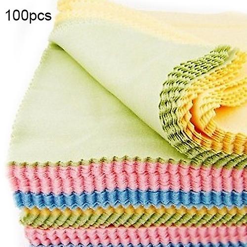 100 Pcs Microfiber Mixed Color Screen Camera Lens Glasses Square Cleaning Cloth